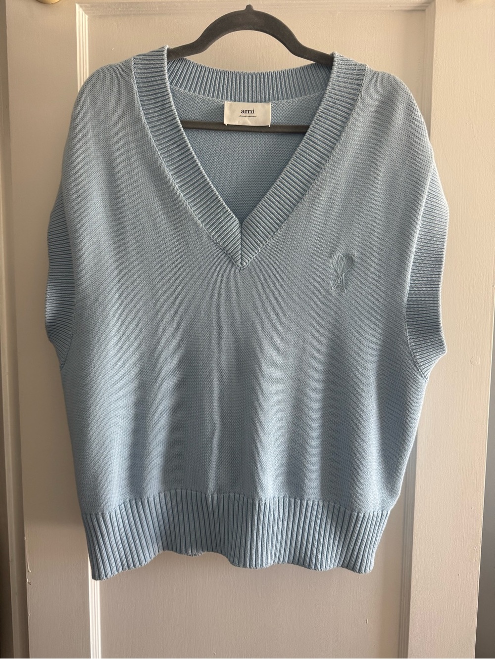 Ami Sky Blue V-Neck Sweater Vest